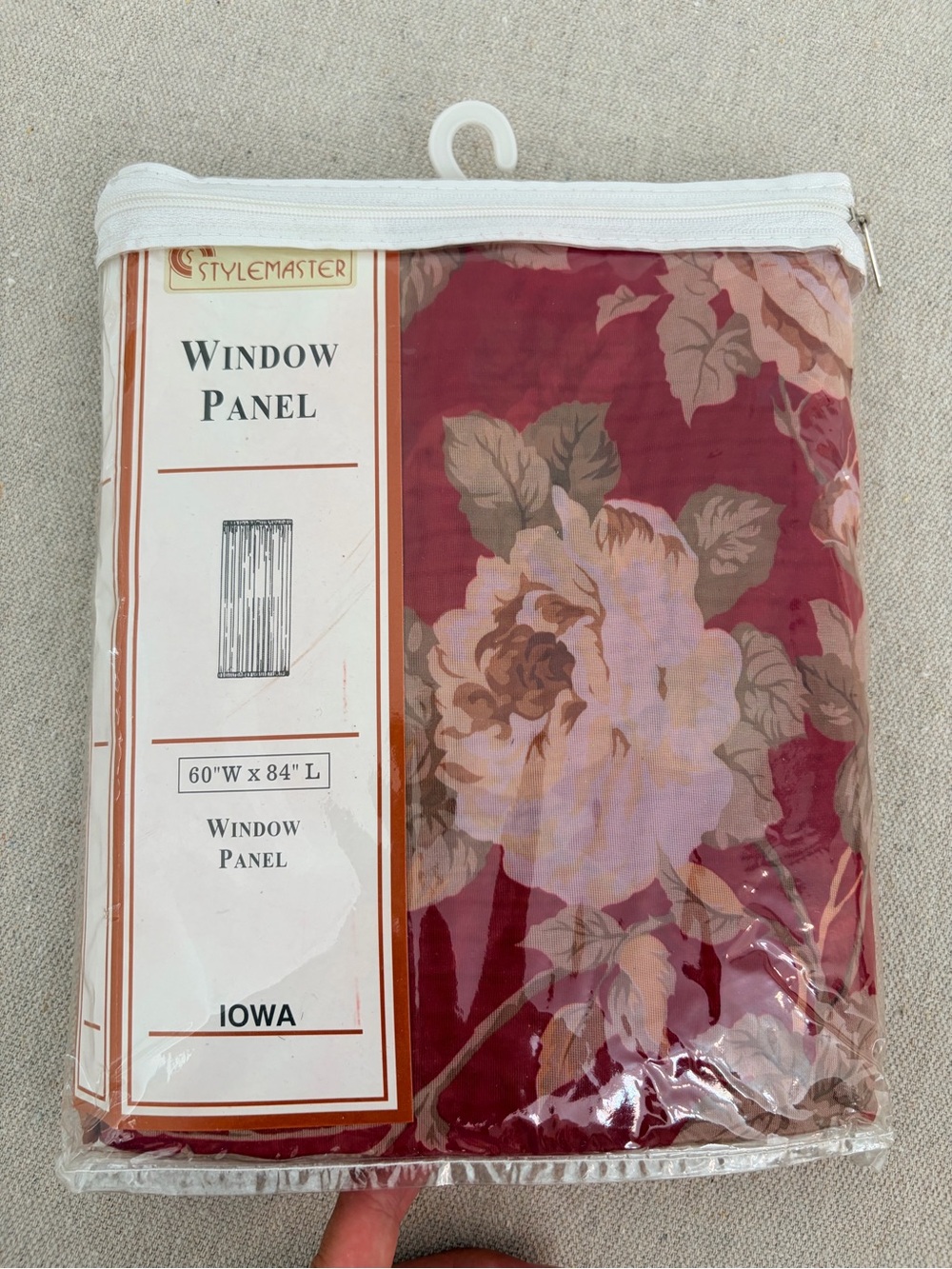 Red Floral Window Panel Curtain - Iowa #175